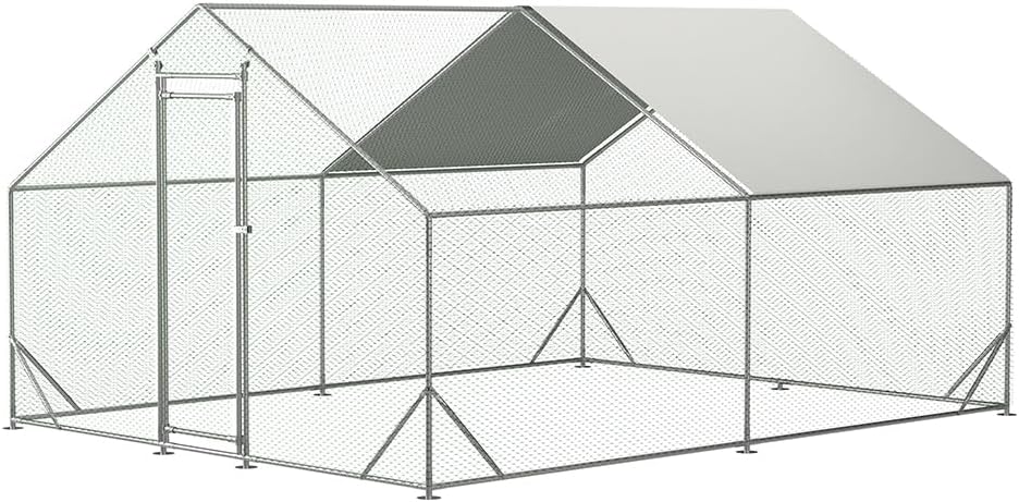 Large Metal Chicken Coop with Waterproof Cover (10' L x 13 W x 6.56' H) G426928
