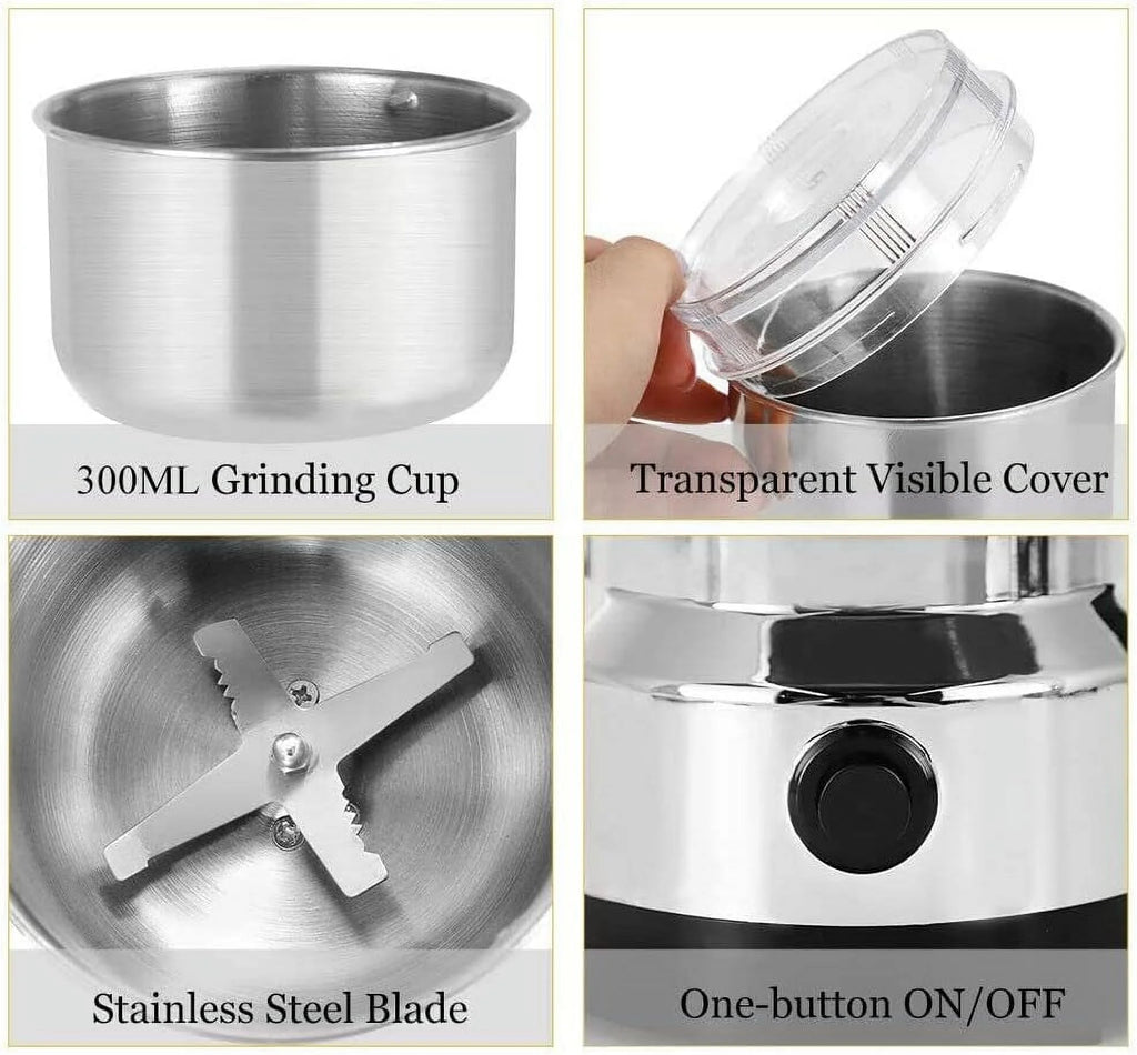 150W Electric Coffee Grinder with 304 Stainless Steel Blade E84219