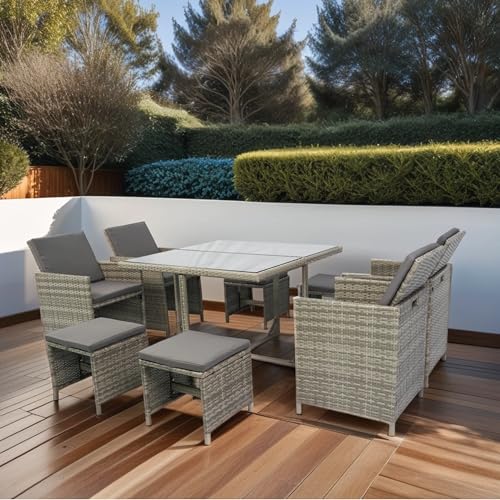 5 Piece PE Rattan Outdoor Sectional Furniture Set with Cushions and Coffee Table S6176