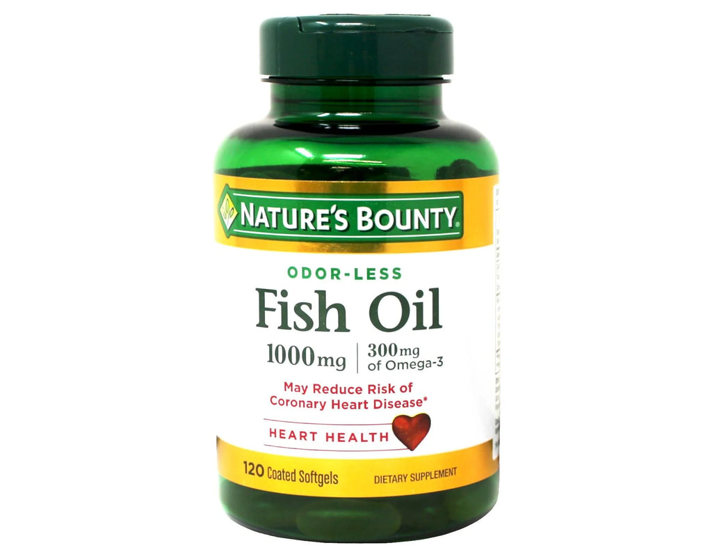 Odorless Fish Oil 1000 mg Omega 3 Supplement Softgels, 120 Ea, 2 Pack L67309