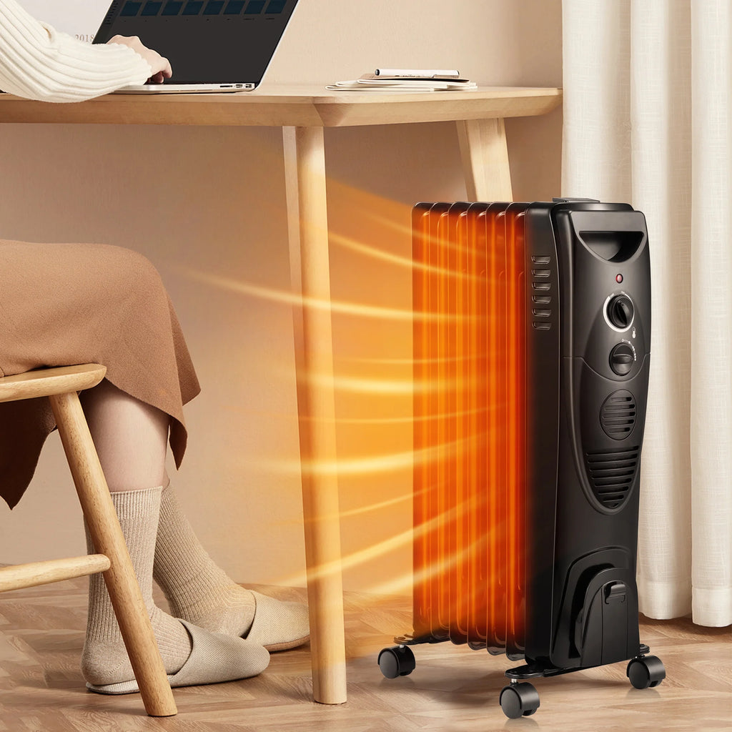 Electric Oil Filled Radiator Space Heater with Thermostat H31811