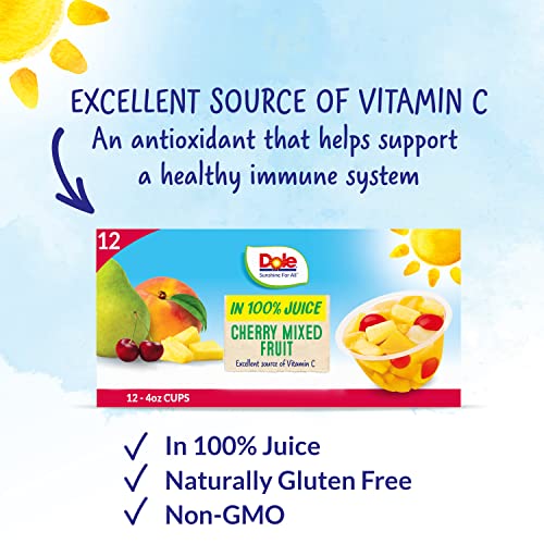 4 oz 24 Total Cups Cherry Mixed Fruit in 100% Juice Snacks J72285