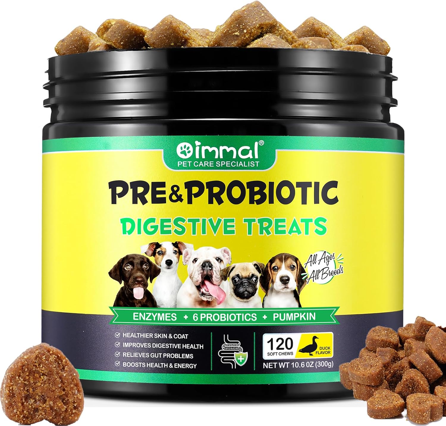 120 Soft Chews Duck Flavor Probiotics for Dogs A7191