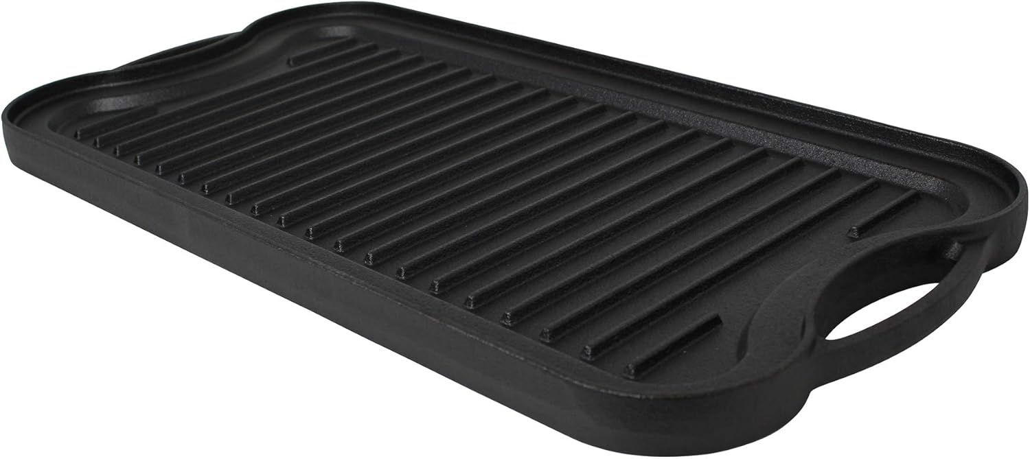 Pre-Seasoned Cast Iron Reversible Grill Griddle 20 Inch x 10.5 Inch Black U5586