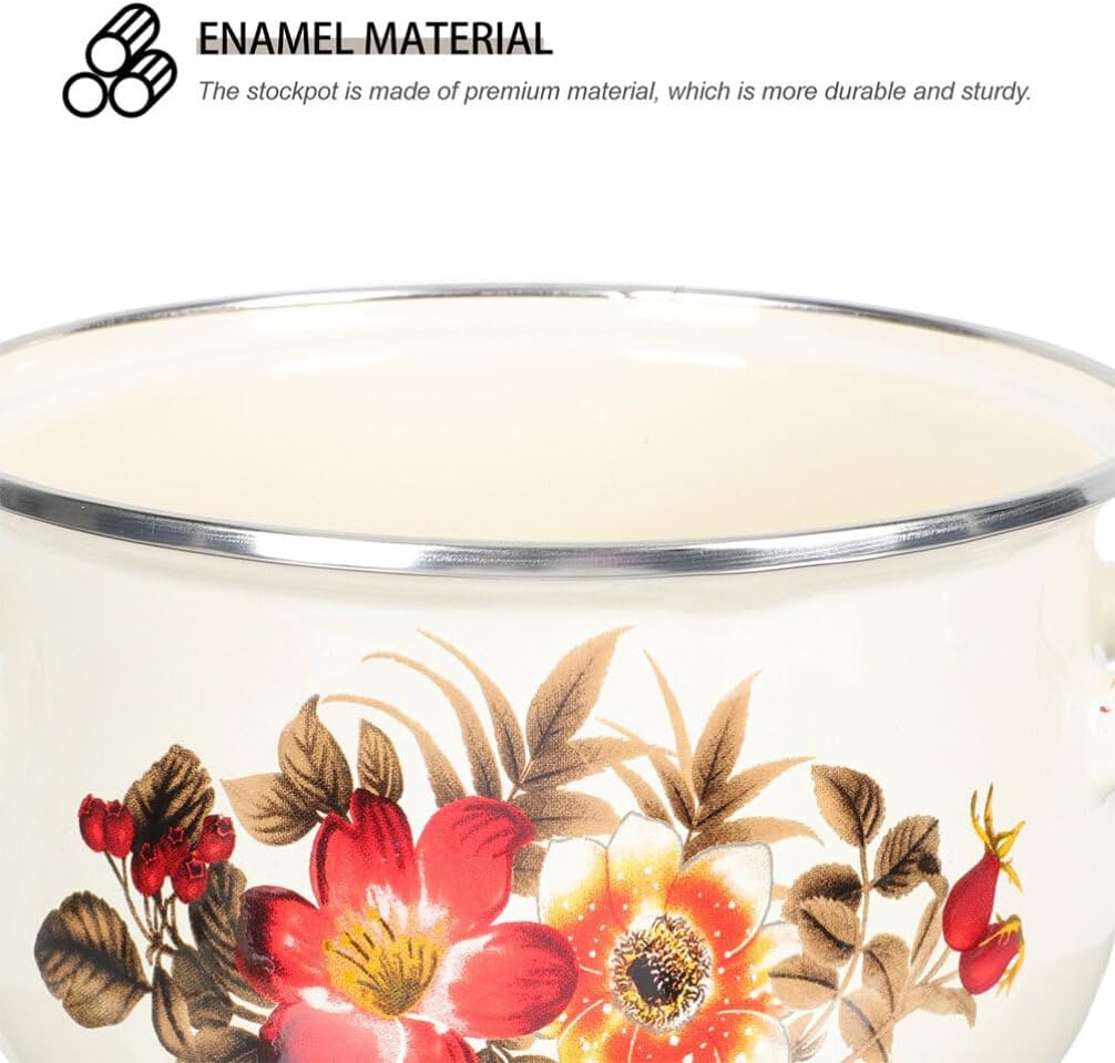 Small Enamel Pot with Lid 22cm X9882