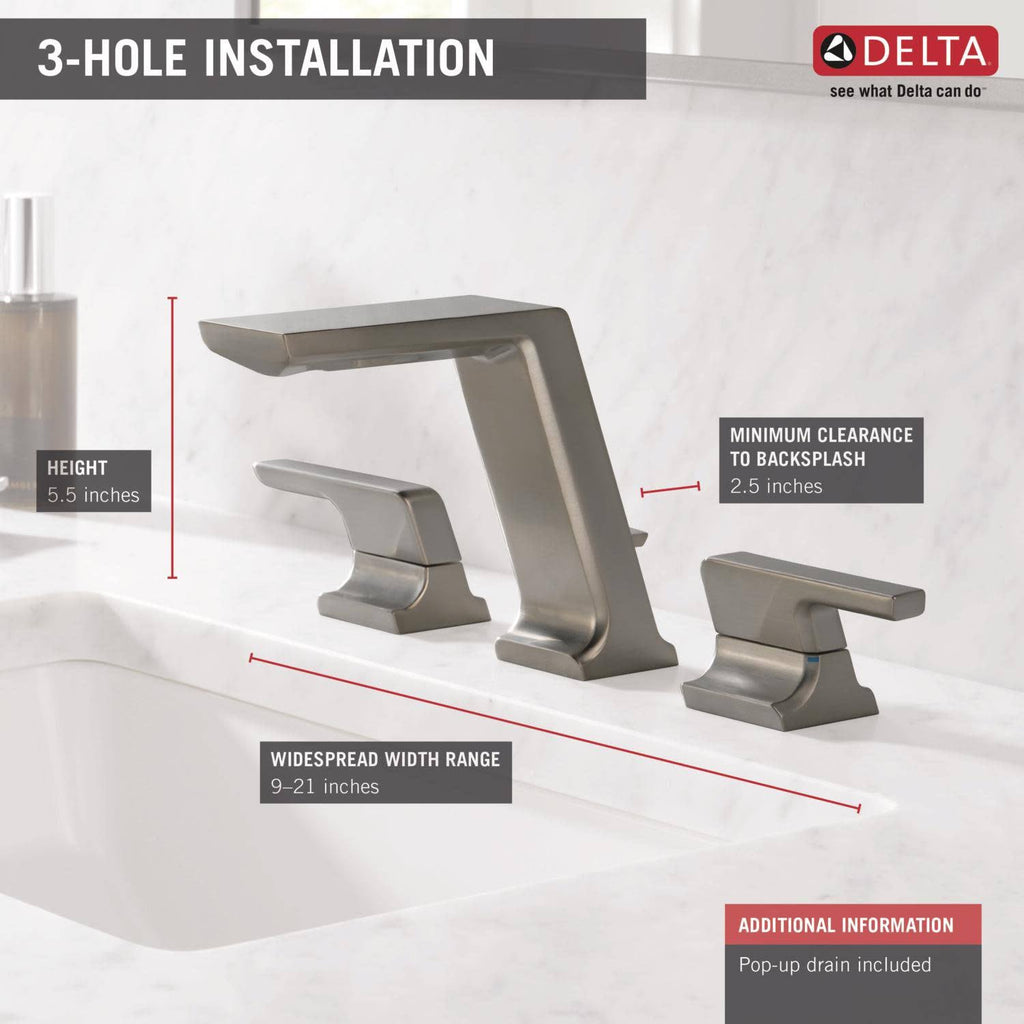 Black Stainless Widespread Bathroom Faucet C176