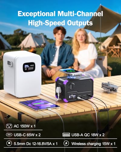 Portable Power Station 153Wh 120V 150W AC Outlet Lithium Battery Power Bank K28010