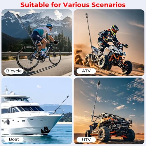 Aluminum Alloy Motorcycle Camera Mount Kit with 360° Rotating Heavy-Duty Bike Handlebar Anti-Theft Clamp Mount with Extendable Selfie Stick F851