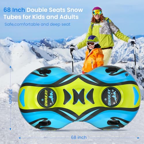 Snow Tube Sled Heavy Duty Large Inflatable with Towable Rope G684