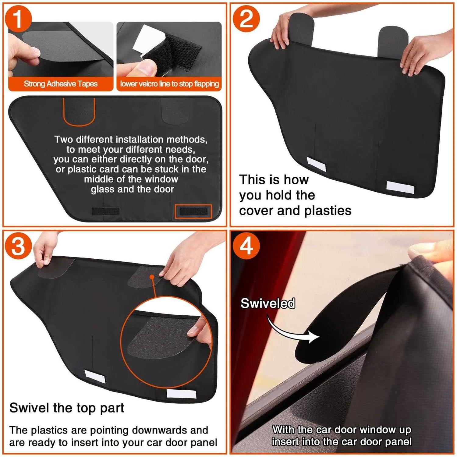 2 Pack Waterproof Pet Car Door Cover Protector D10116