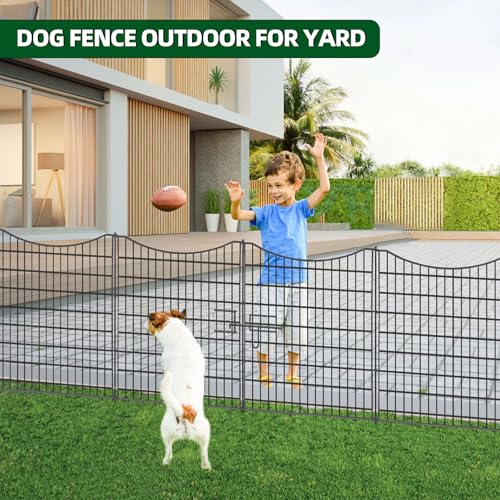 18 Panels No Dig Decorative Fence with Gate, 33 in(H) X 40.5 ft(L) Rustproof Metal Wire Edging Border L6662