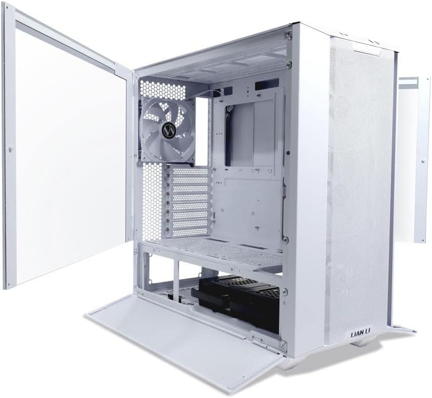 White Full Tower Case with Tempered Glass and 3x140mm PWM Fans A342