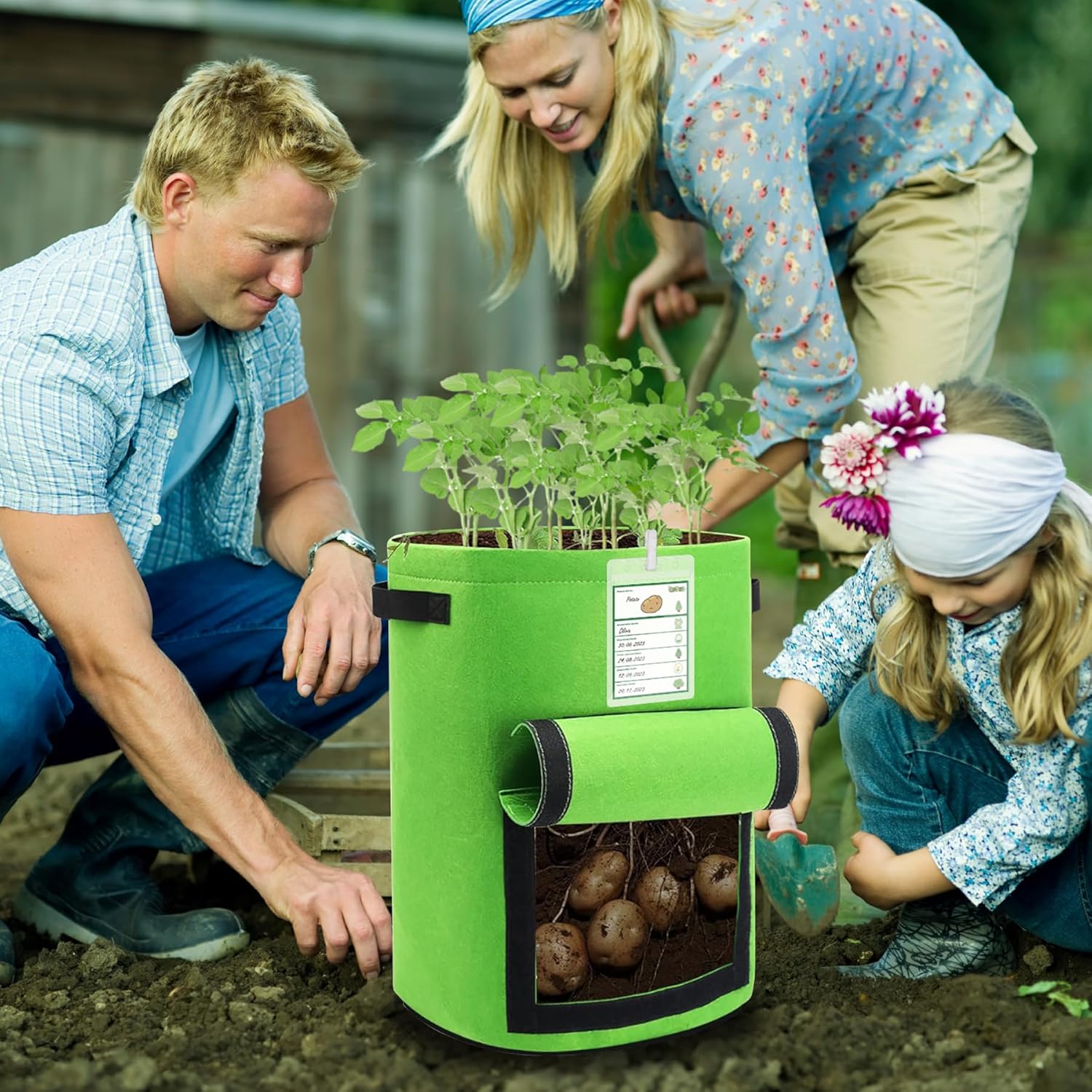 5-Pack 10 Gallon Fabric Potato Grow Bags with Flap O26700