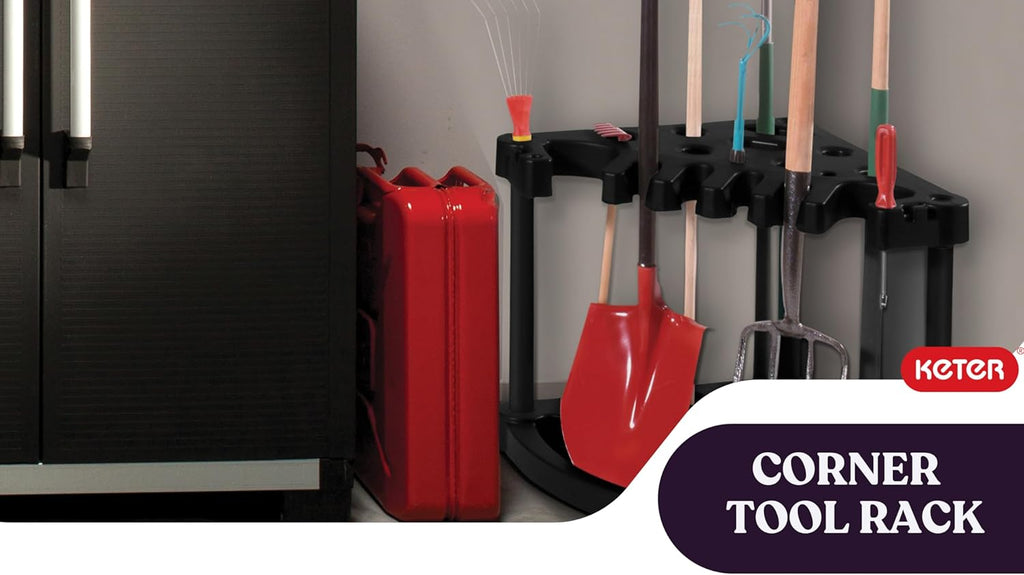 Compact Corner Tool Rack for 25 Long-Handled Garden Tools W3823