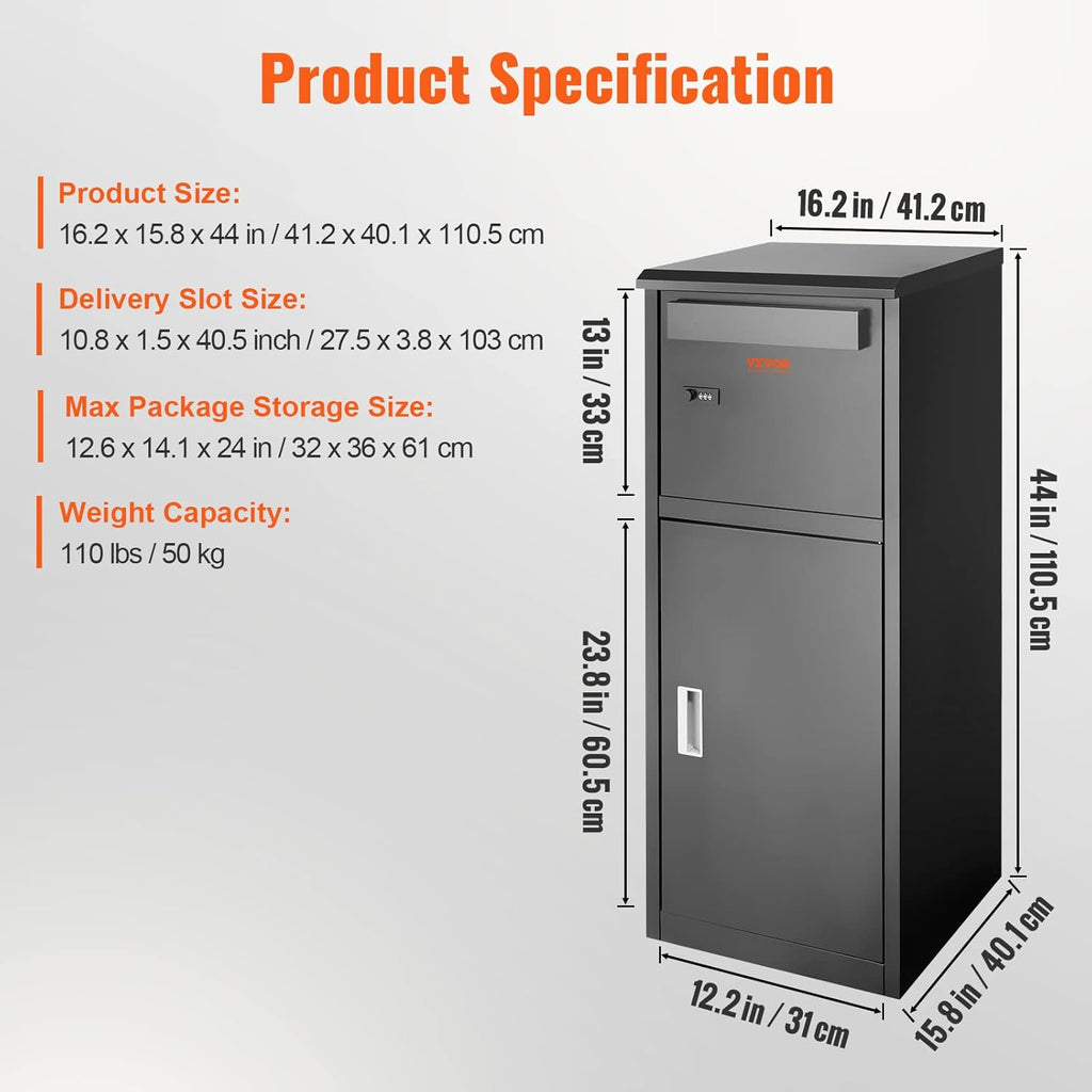 Galvanized Steel Package Delivery Box with Coded Lock M4293