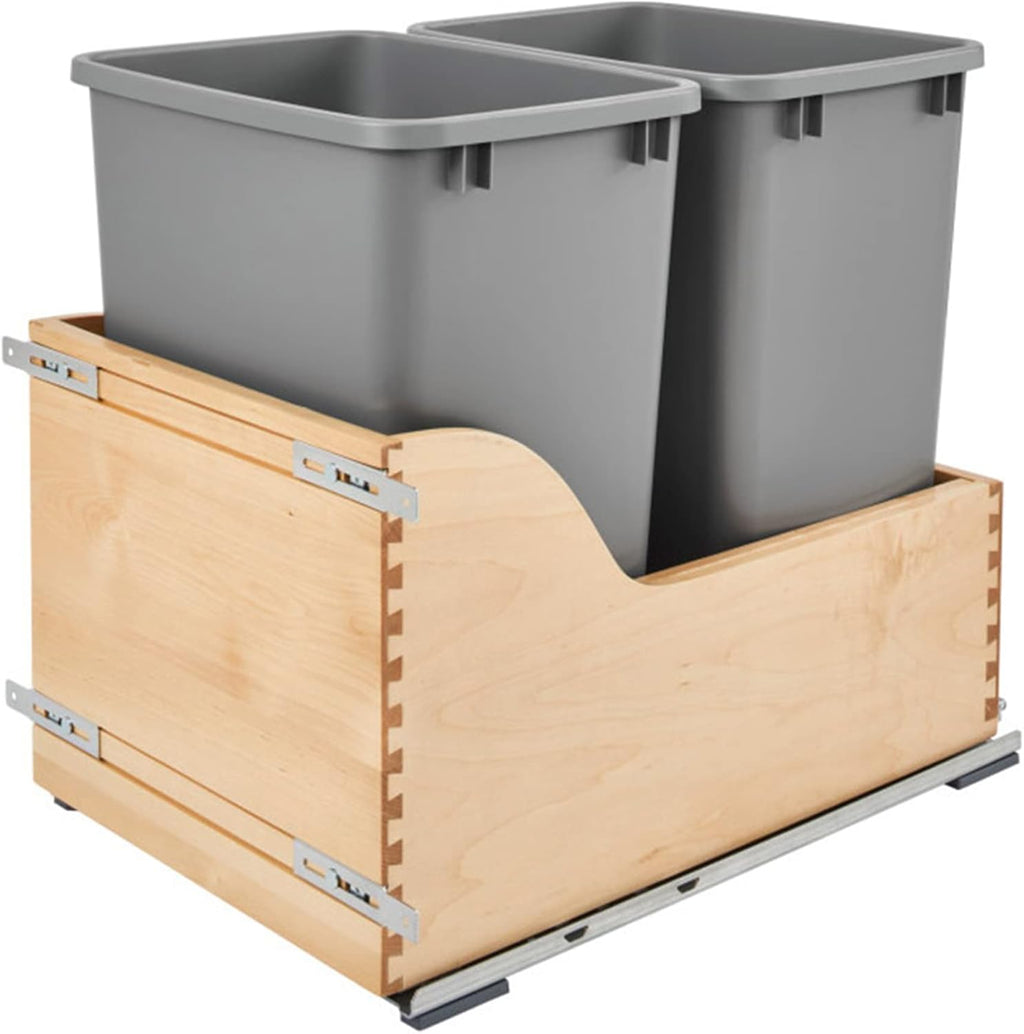 35 Qt 8.75 Gal Silver Pull Out Trash Can A201
