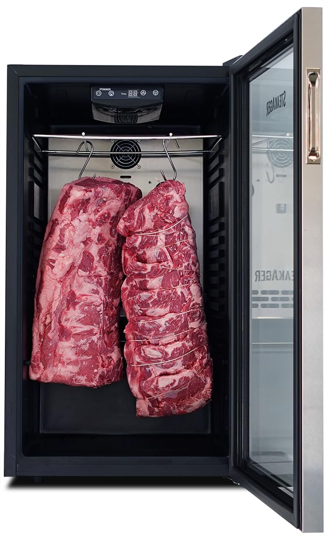 Black and Stainless Steel Dry Aging Refrigerator with 40Lbs Capacity B8918