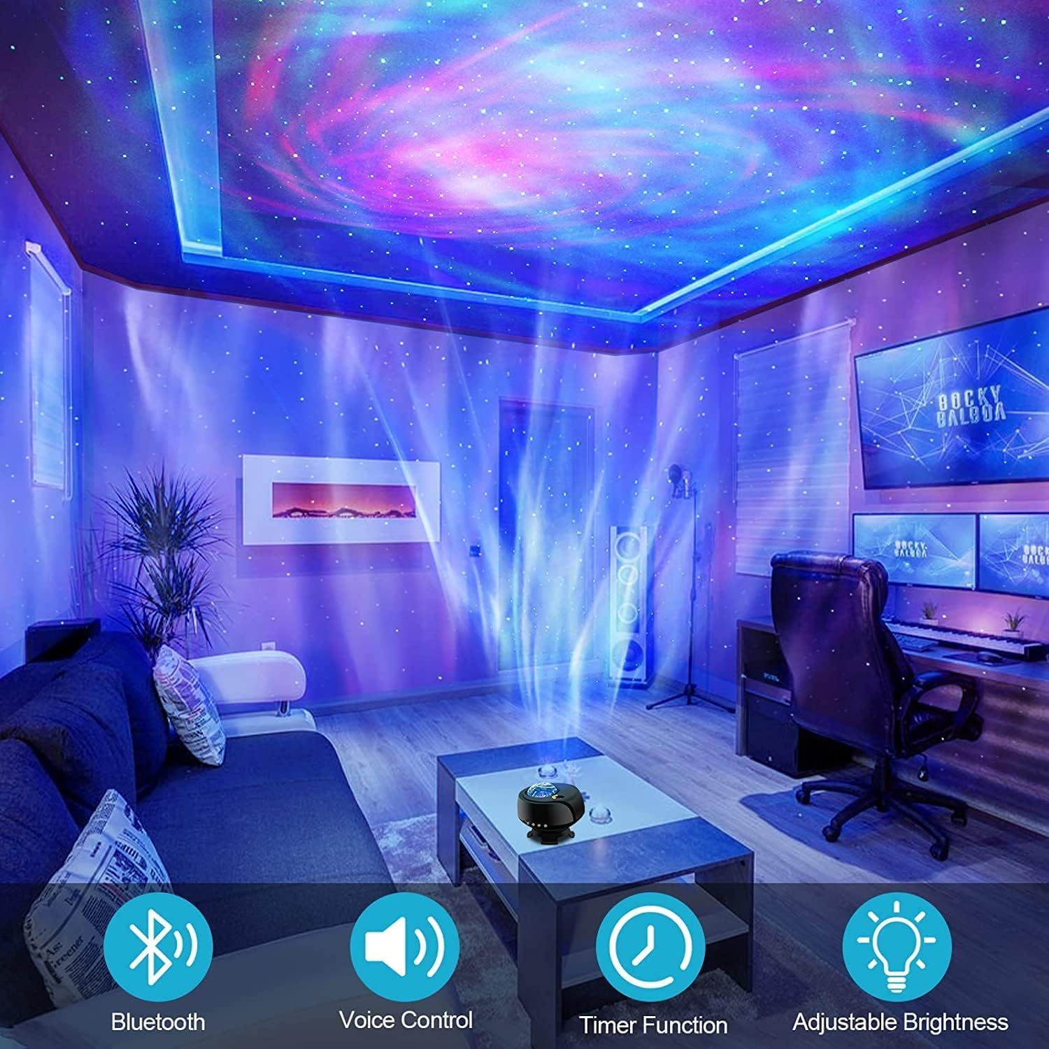 Galaxy Lights Projector with Changing Nebula and Galaxy Shapes N90913