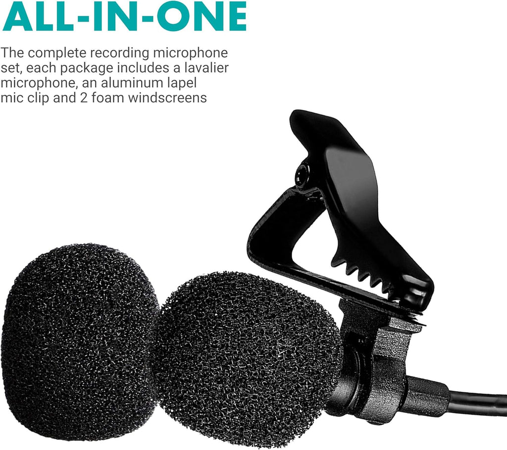 USB Lavalier Lapel Clip-on Omnidirectional Computer Microphone (20-Foot Cord) R1227