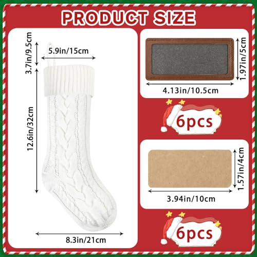 6 Pack 18in Large Knitted Christmas Stocking Set V340