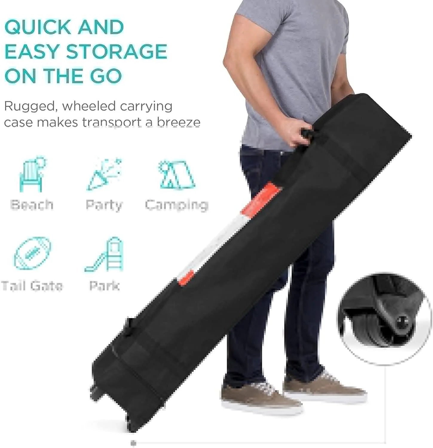 Blue 10x10ft Pop Up Canopy Tent with Wheeled Carry Case Y5825