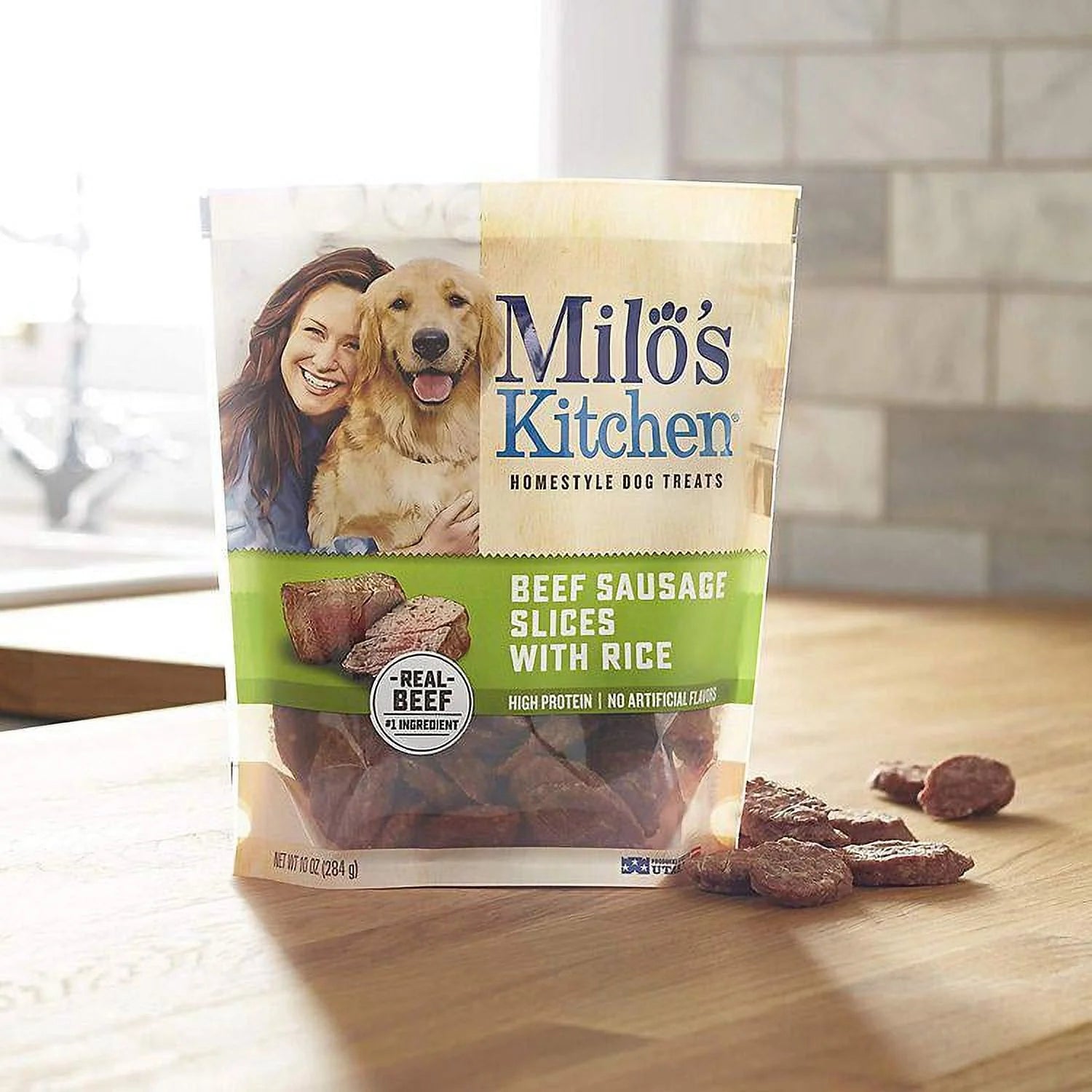 Beef and Rice Sausage Slices Dog Treats, 18 oz. K939693