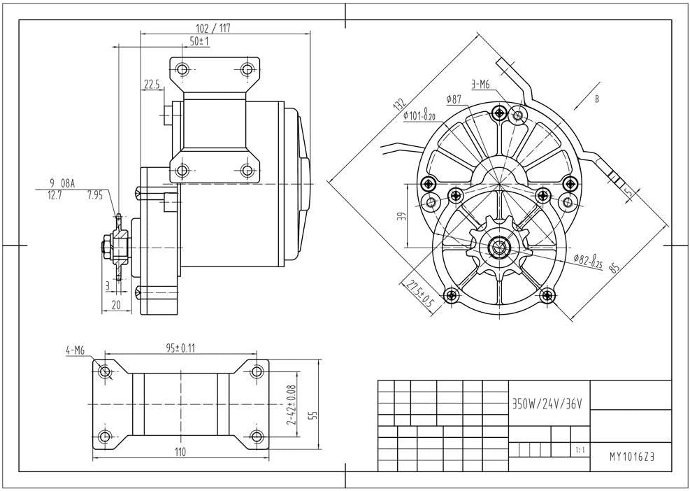 24V 250W Electric Bicycle Motor Conversion Kit for 16"-28" Bike U53238