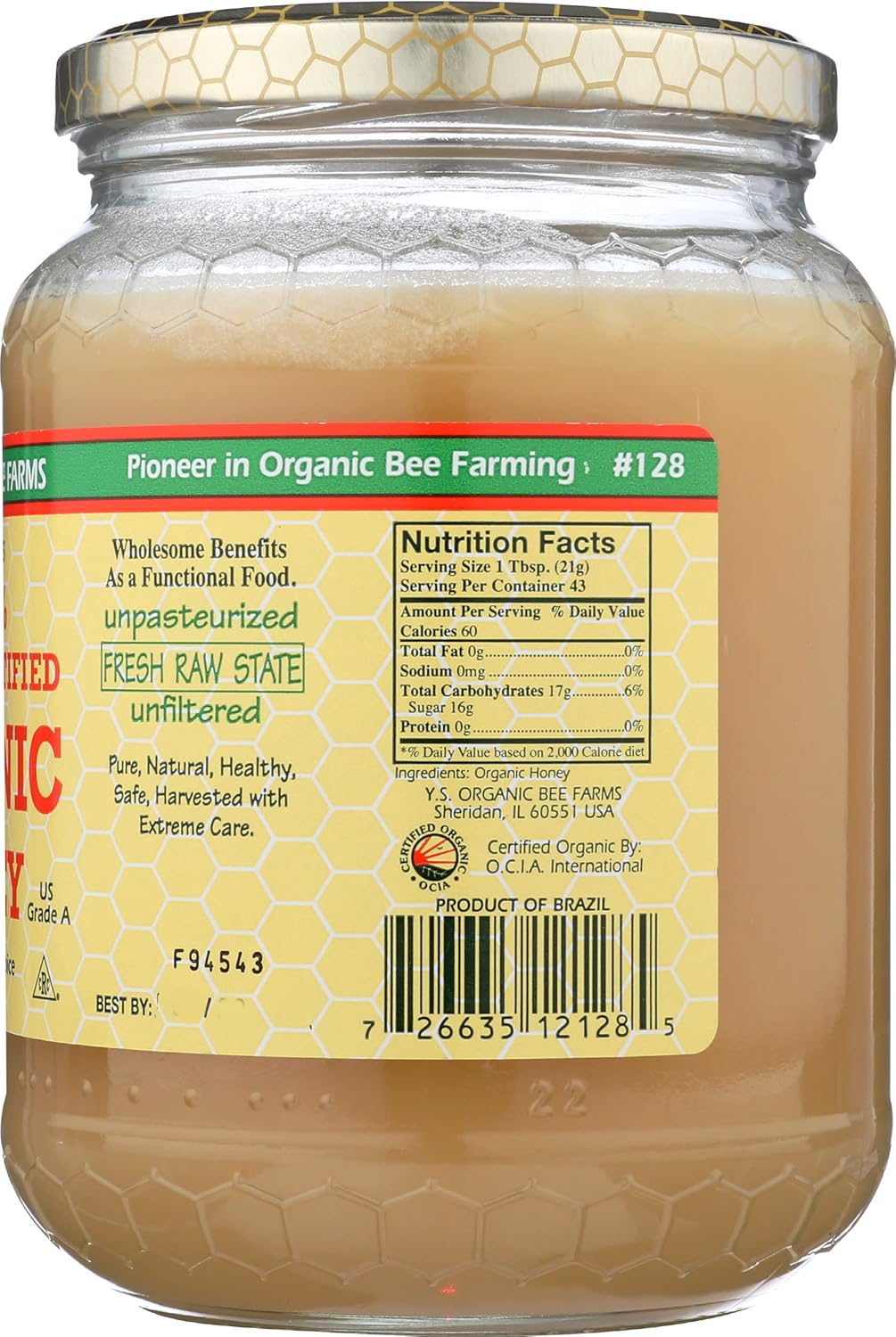 32oz Organic Raw Honey K297214