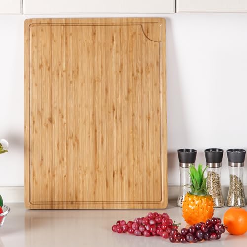 Extra Large Bamboo Wood Cutting Board, 30 x 20 Inch with Juice Groove O83489