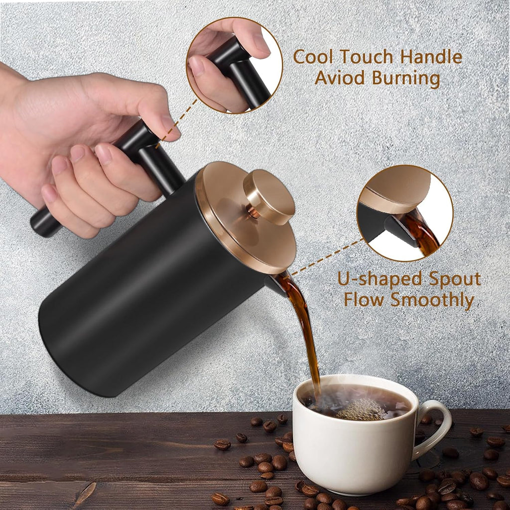 50 Ounce Double-Wall Insulated Stainless Steel French Press O6937