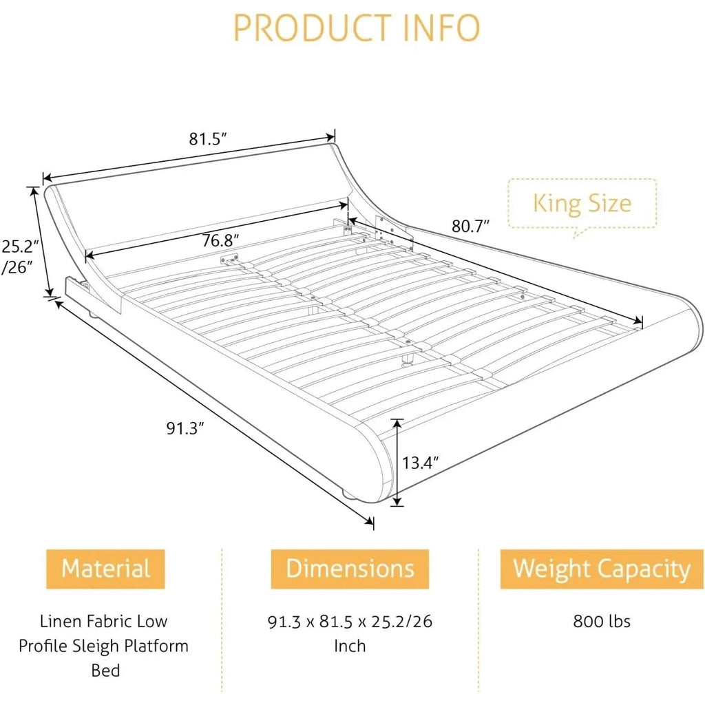 Black Faux Leather Upholstered Platform Bed Frame with Headboard F21603