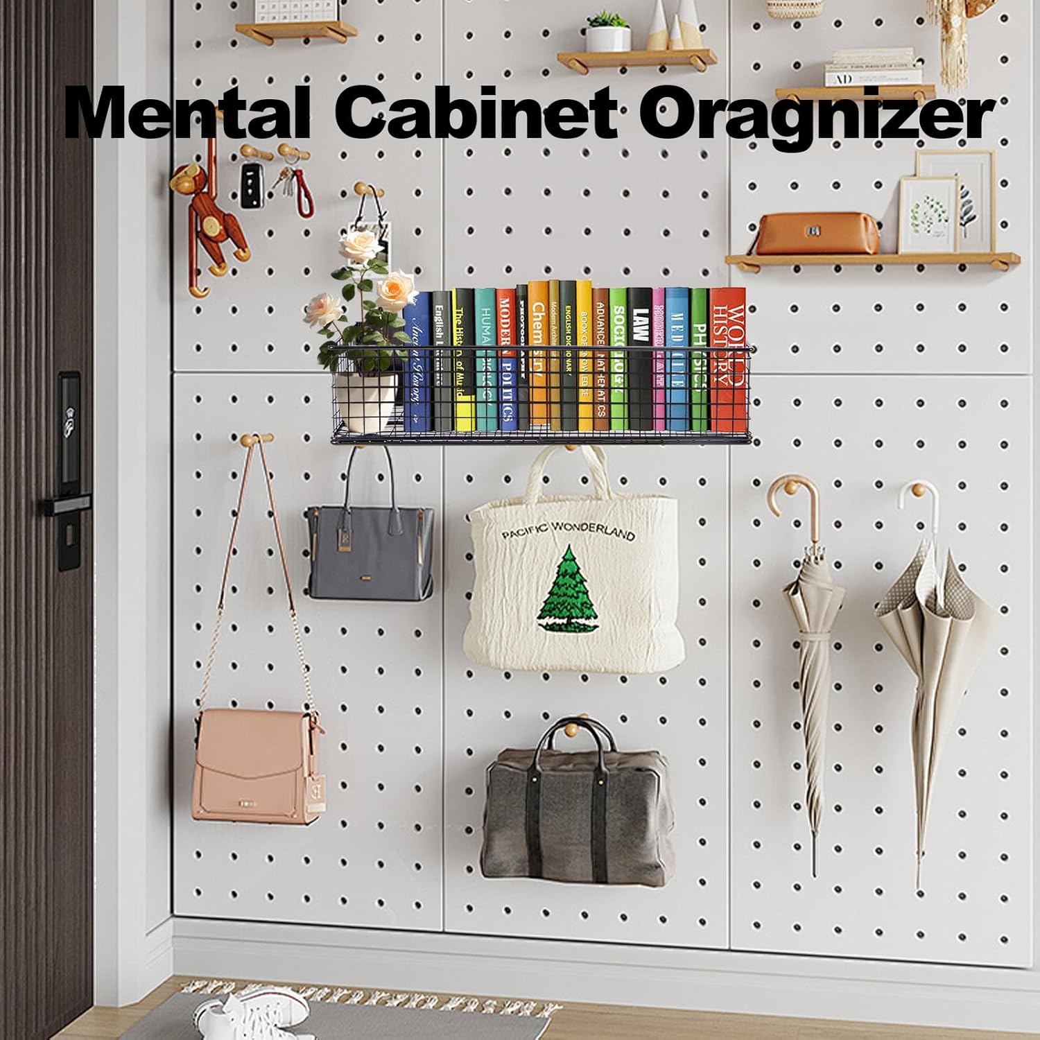 Black Magnetic Wire Mesh Shelf, 13.77" x 5.11" x 3.26" P701