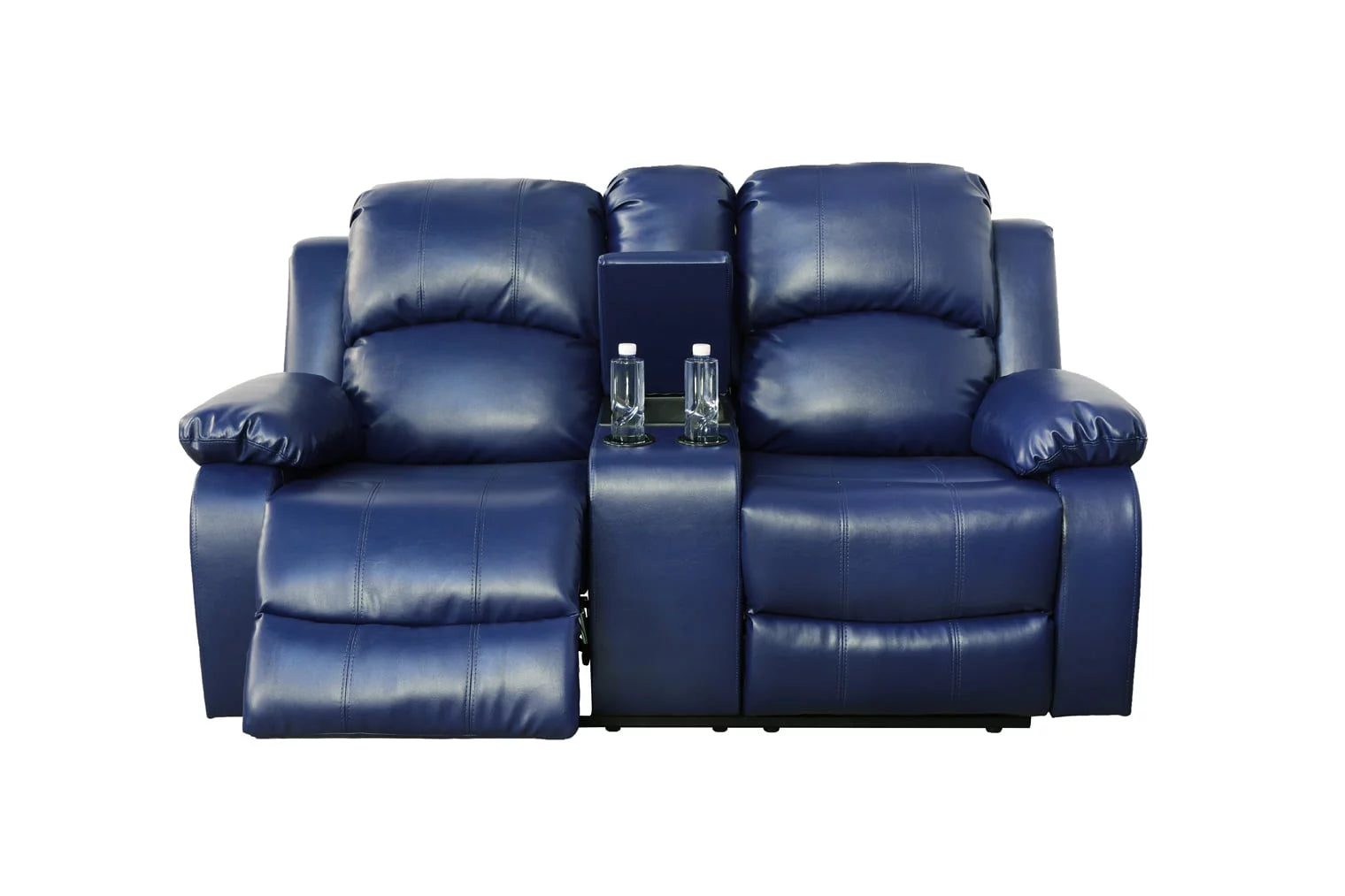2 PCS Blue Bonded Leather Sofa & Loveseat Set B10204