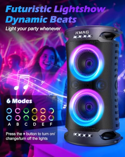Large Bluetooth Speaker, 260W Peak, Portable, 15Hr Playtime A705281