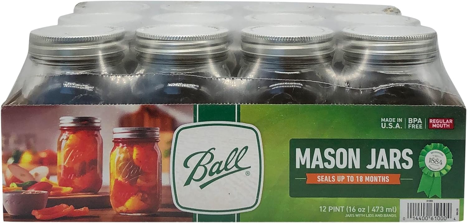 16 oz Regular Mouth Pint Jar Set of 12 L3510