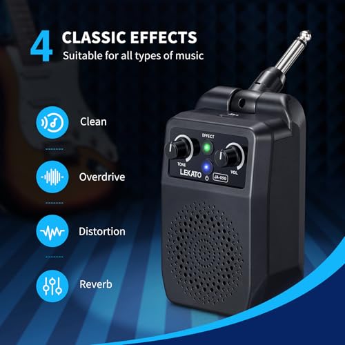 Mini Electric Guitar Amp 5W Bluetooth with Built-in 4 Effects Rechargeable H621