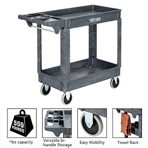 Plastic 3-Tier Utility Cart with Wheels, 550lbs Capacity F71824