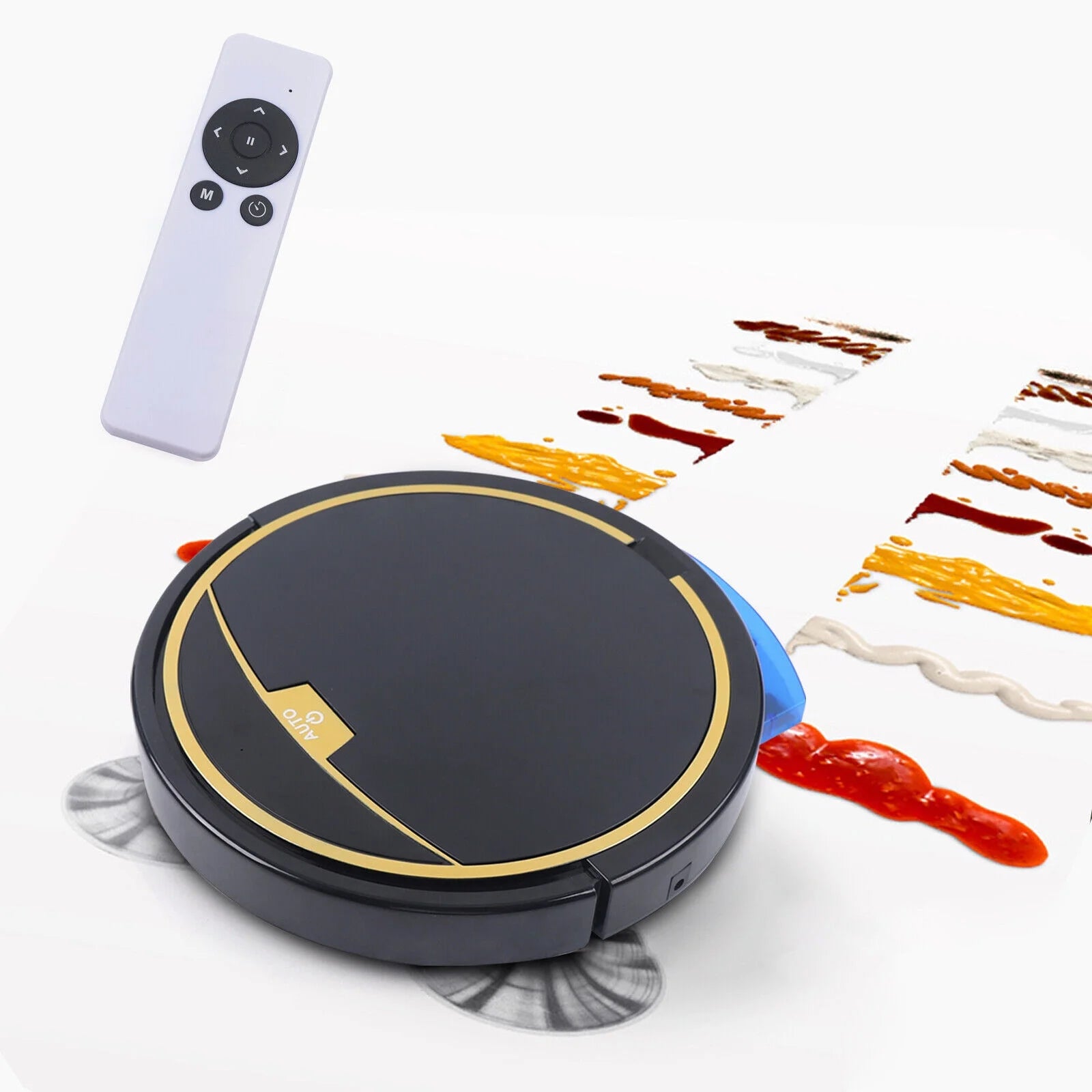 15W Rechargeable Black Robot Vacuum Cleaner 3in1 A141939