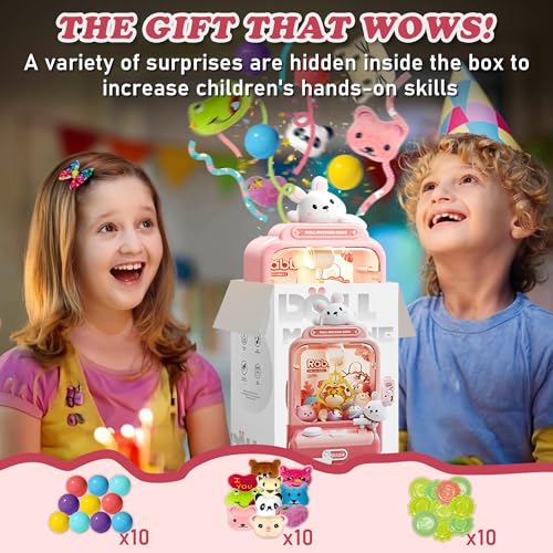 Mini Claw Machine with Music and 10 Plush Toys Z713524