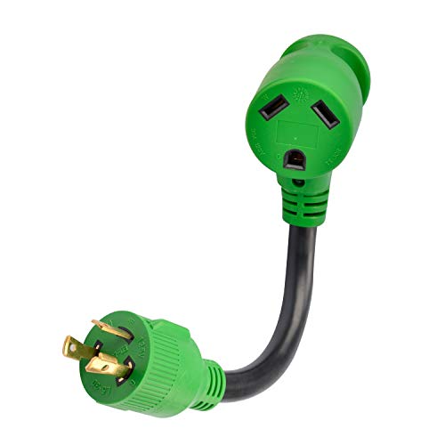 3 Prong 12 Inch 30 Amp to 30 Amp RV Generator Adapter Cord, STW 10/3, L5-30P to TT-30R N74697