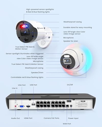 8 Channel 8 Cam 4K Security Camera System with 2TB DVR B40876