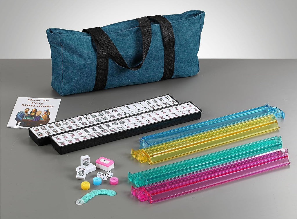 Mahjong Game Table with 166 Numbered American Tile Mahjong Set F218393