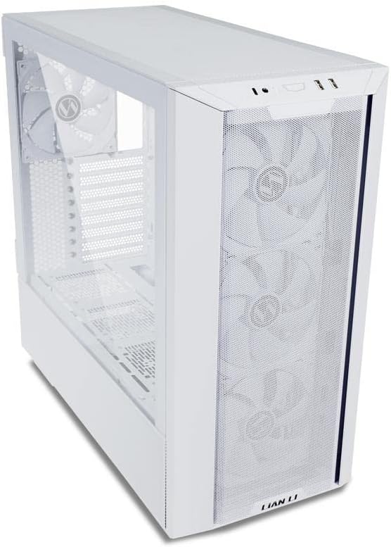 White Full Tower Case with Tempered Glass and 3x140mm PWM Fans A342