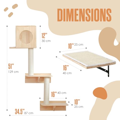 51 x 35 Inch Wall Mounted Cat Tree J529330
