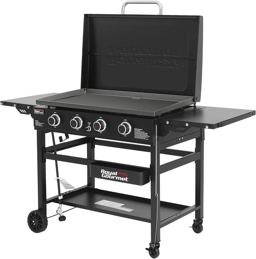 4-Burner Propane Gas Griddle with Hard Cover, Black G286013