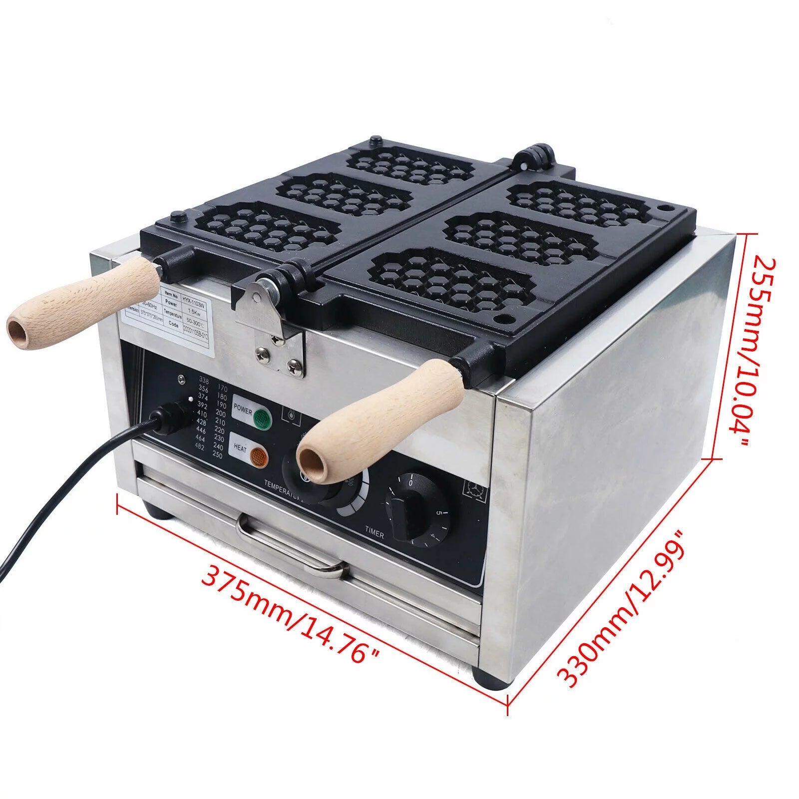 Nonstick Double Heating Electric Waffle Maker L48356