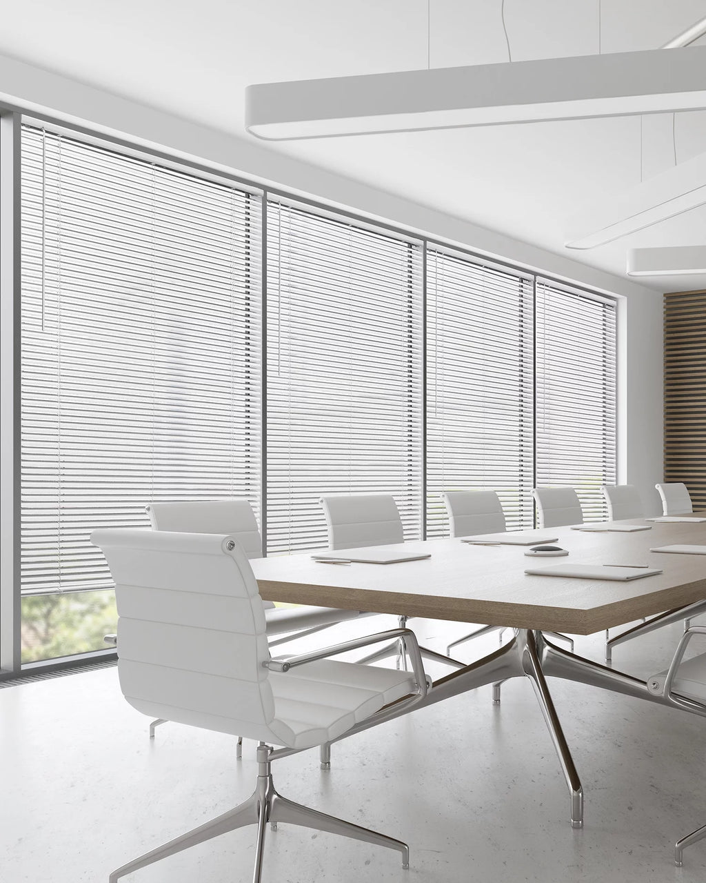 Gloss White Cordless Vinyl Mini Blinds 70"W X 48"H I59623