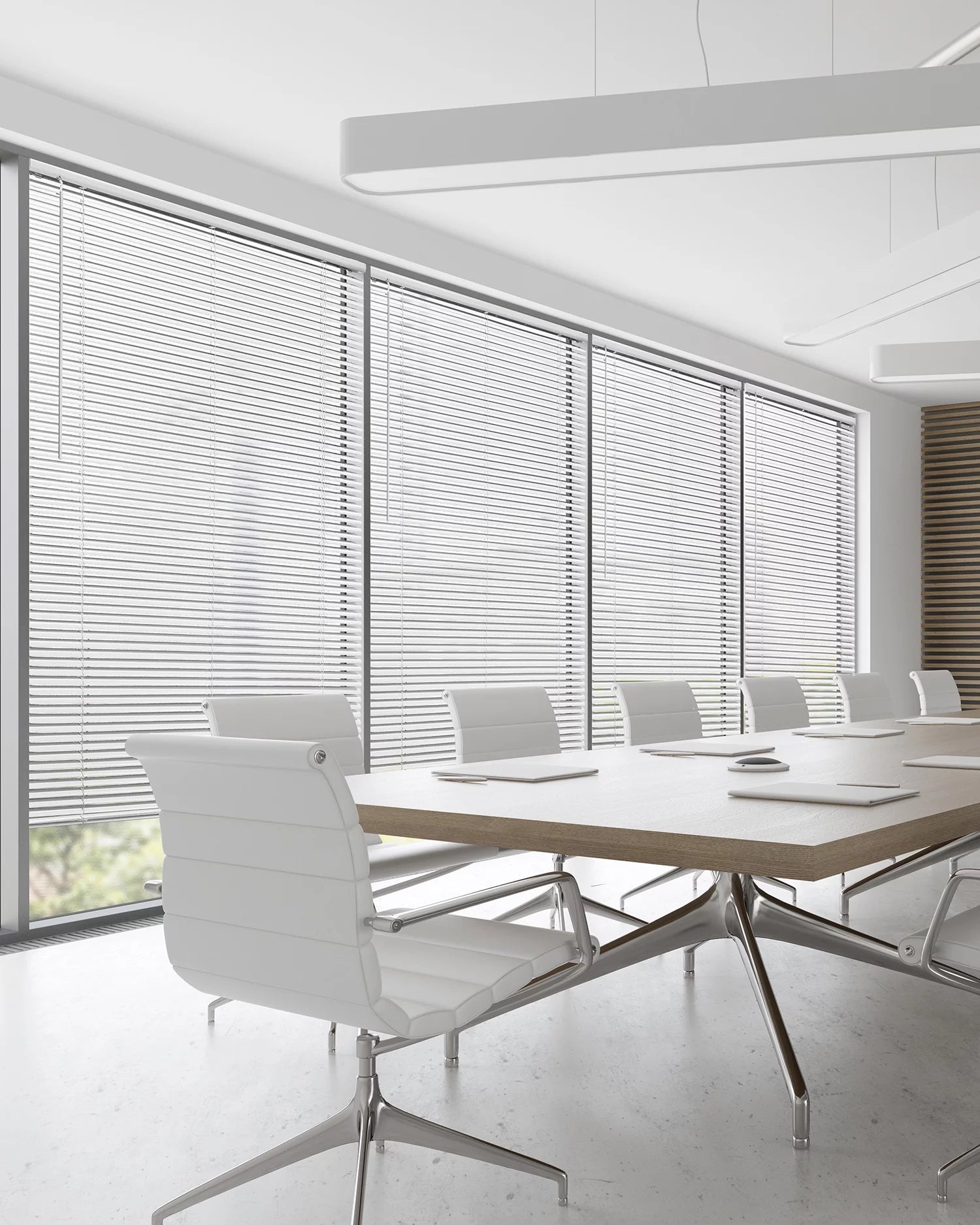 Gloss White Cordless Vinyl Mini Blinds 70"W X 48"H I59623