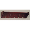 Mahogany Wooden 5 Hook Wall Mounted Coat Rack Shelf D709392
