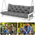 Grey 60 inch 2-3 Seater Waterproof Patio Swing Cushions with Backrest Ties T597